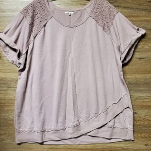 Short sleeve Mauve Sweatshirt